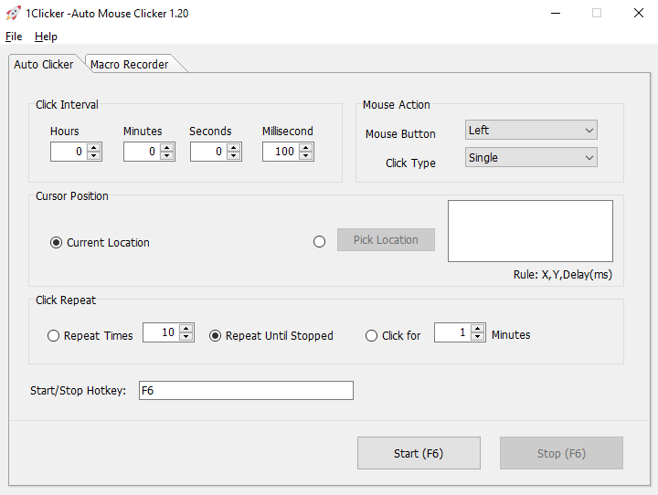 Free Auto Clicker for Windows screenshot